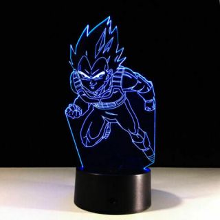 Dragonball Z Saiyan Vegeta 3d Table Lamp Led Light Home Decor Lantern Gift