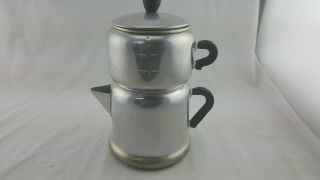 Vintage West Bend Aluminum " Kwik - Drip " 4 Cup Stovetop Coffee Maker