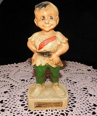 Multi Products Chicago Peter Pan Figurine Community Chest Award Base Dated 1946