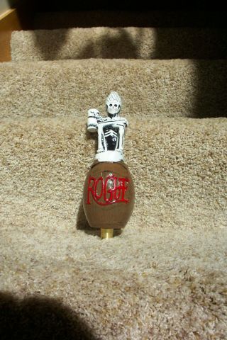 Rare Rogue Brewery Dead Guy Ale Skeleton Beer Tapper Handle