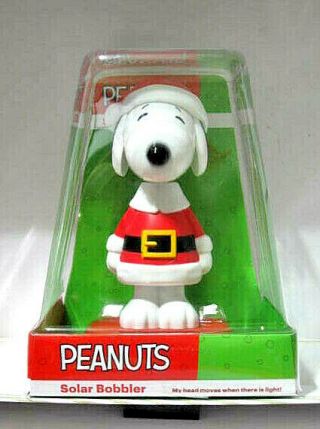 Peanuts Snoopy In Santa Costume Solar Bobble / Bobbler Head Christmas 2019 Nip