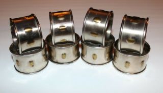 Hobnail Metal Napkin Rings Silver And Brass Set Of 8