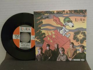 The Royal Guardsmen,  Laurie 3366,  " Snoopy Vs.  The Red Baron " Us,  7 " 45,  Fan Club Slv,  M