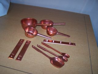Vintage Copper Measuring Cups Measuring Spoons Hangers