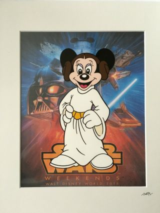 Disney - Minnie Mouse - Star Wars - Princess Leia - Hand Drawn/hand Painted Cel