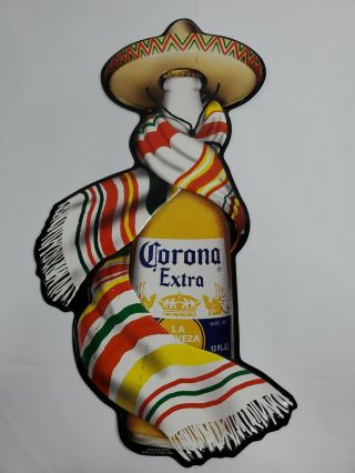 Corona Extra Tin Metal Advertising Beer Sign 23”x13”