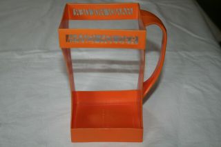 Vintage Orange Evlo Plastic Handi Holder 1/2 Gallon Milk Juice Carton
