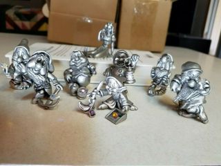Snow White And The Seven Dwarfs Set Of 8 Pewter Figures