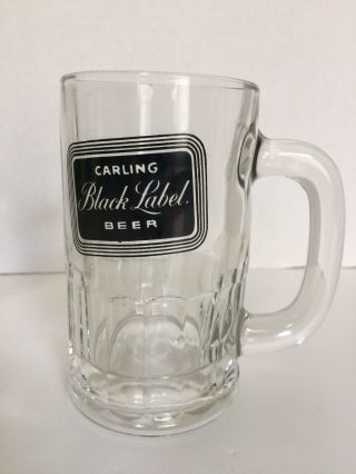 Set Of 4 1970s Vintage Carling Black Label Pub Style Beer Glasses Mugs Steins