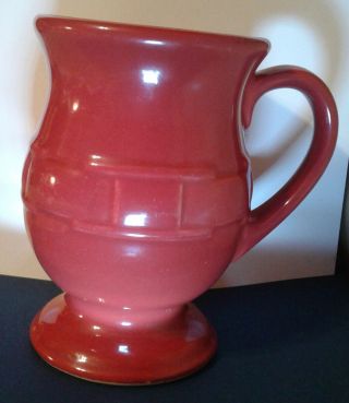 Longaberger Pottery Woven Tradition Paprika Pedestal Footed Latte Coffee Mug Red