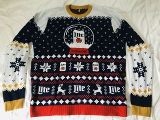 Miller Lite Ugly Christmas Sweater Xl Luke Combs Beer