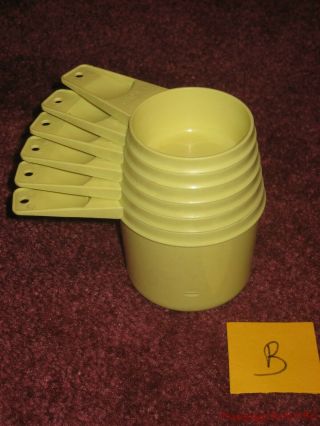 Vintage Tupperware Harvest Gold Measuring Cups Nesting Set 761 - 766 Set B