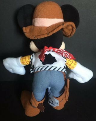 Disney Parks Mickey Mouse Plush As Sheriff Woody On Toy Story Stuffed Animal 11” 3
