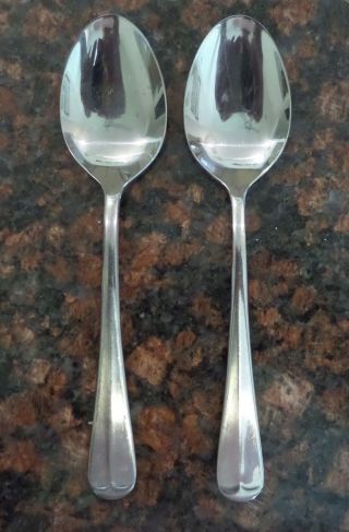 2 Towle Ashley Supreme Teaspoons 18/8 Stainless Rat Tail