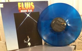 (nm) Elvis Presley - Moody Blue - 33rpm Vinyl Lp Record - Transparent Blue Press
