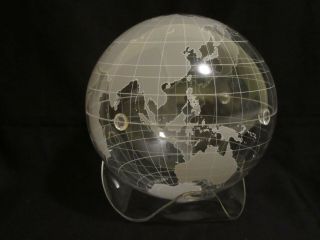 Clear Plastic Globe Of The Earth Candy Dish/ Cookie Jar