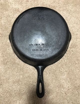 Vintage Wagner Ware (10 1/2 ") Cast Iron Skillet 8 Made In Usa X On Handle