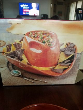 1993 Stetson Cowboy Hat Chip And Dip/salsa Dish By Boston Warehouse Trading Corp