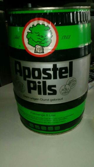 Apostel Pils Empty Beer Gallon Barrell Keg Can 5 Liter