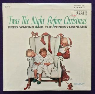 Fred Waring Twas The Night Before Christmas Lp Decca Normon Rockwell Shrink Nm