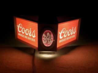 Vintage Coors Beer Lighted Sign Triangular Cash Register Mounted Electric