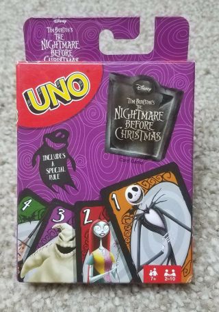 2017 Nightmare Before Christmas Uno Game Cards