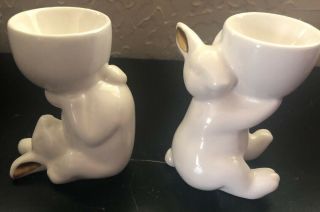 Ceramic Rabbit White Hard Boil Egg Cup Set Of 2