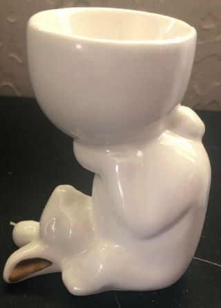 Ceramic Rabbit White Hard Boil Egg Cup Set Of 2 2