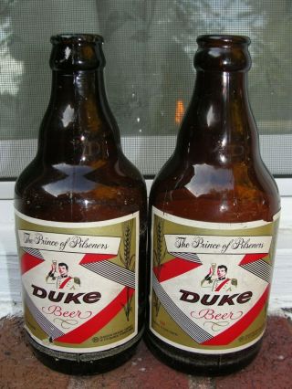 2 Duke Duquesne Beer Steinie Bottles Pittsburgh,  Pa Vintage