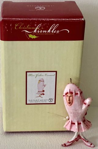 Dept 56 Patience Brewster Krinkles Christmas Ornament Mini Fashion Pink Mitten