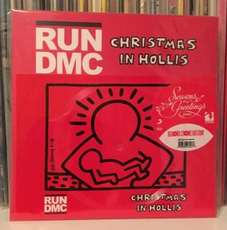Run Dmc Christmas In Hollis/peter Piper 7 " New/mint Keith Haring Cover