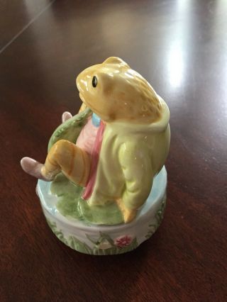 Beatrix Potter Peter Rabbit Musical Figurine by Schmid Frog Jeremy Fisher 3