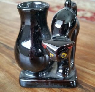 Vintage Retro Funky Cat Toothpick Holder Made In Japan