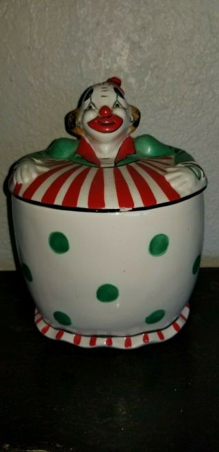 Vintage Sealy Clown Cookie Jar Salt & Pepper Shaker And Creamer & Sugar Bowl