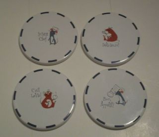 Disney Store Pixar Ratatouille Set Of 4 Ceramic Coasters French Chef Mice Movie
