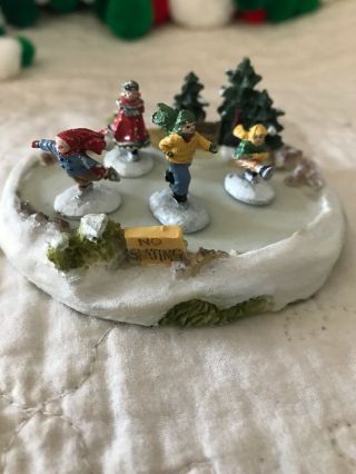 Liberty Falls Ah112 " Ice Skating Rink " With Skaters Christmas West Snow Village