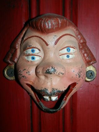 Vintage Wilton Cast Iron Drunk 4 Eye Lady Face Bottle Opener Man Cave Bar Decor