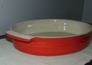 Le Creuset Baking Pan Cherry Red Oval Stoneware Enamel