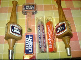 Vintage Budweiser Bud Light Beer Keg Draft Beer Tap Handles Kegerator Draft