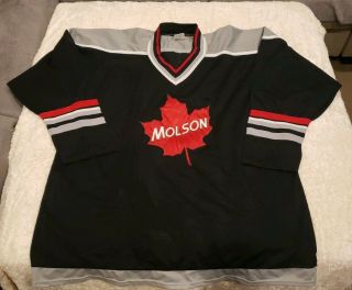 Team Canada Molson Canadian Beer Promo Hockey Jersey Sz Xxl Black