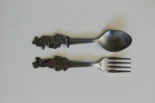 Walt Disney Mickey Mouse And Goofy Stainless Steel Fork And Spoon By Bonny