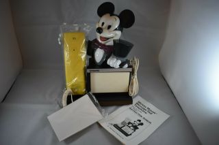 Vintage 1980 Disney Mickey Mouse Telephone Message Pad Unisonic W/box Mib Nos
