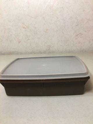 Vintage Tupperware Tuppercraft Brown Stow - N - Go Storage Hobby Container 767 - 2