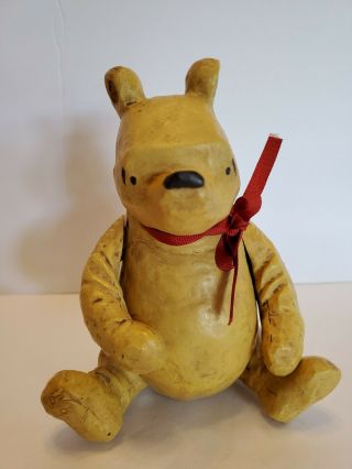 Disney Winnie The Pooh Jointed Resin Carved Wood Look Figure By Charpente