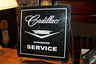 Cadillac Authorized Service Metal Sign 14 - 1/4 " X 14 - 1/4 "
