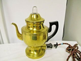 Vintage S W Farberware Electric Percolator Coffee Pot 201 - Goldtone Us/canada Pa