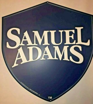 Samuel Adams Sam Adams Boston Lager Beer Tin Tacker Metal Sign Shield