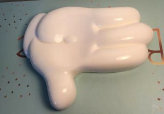 Disney Mickey Mouse Paintbrush White Glove Ceramic Soap Dish Or Bathroom Kitchen