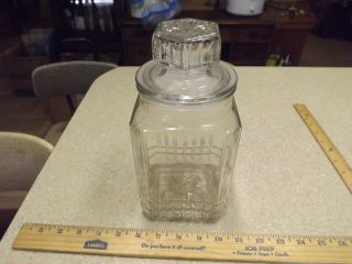 Vintage Koeze Glass Countertop Apothecary Jar With Lid 9 " T 4 " W Seal Intact