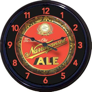 Narragansett Gansett Cranston Ri Beer Tray Wall Clock Ale Brew Lager 10 "